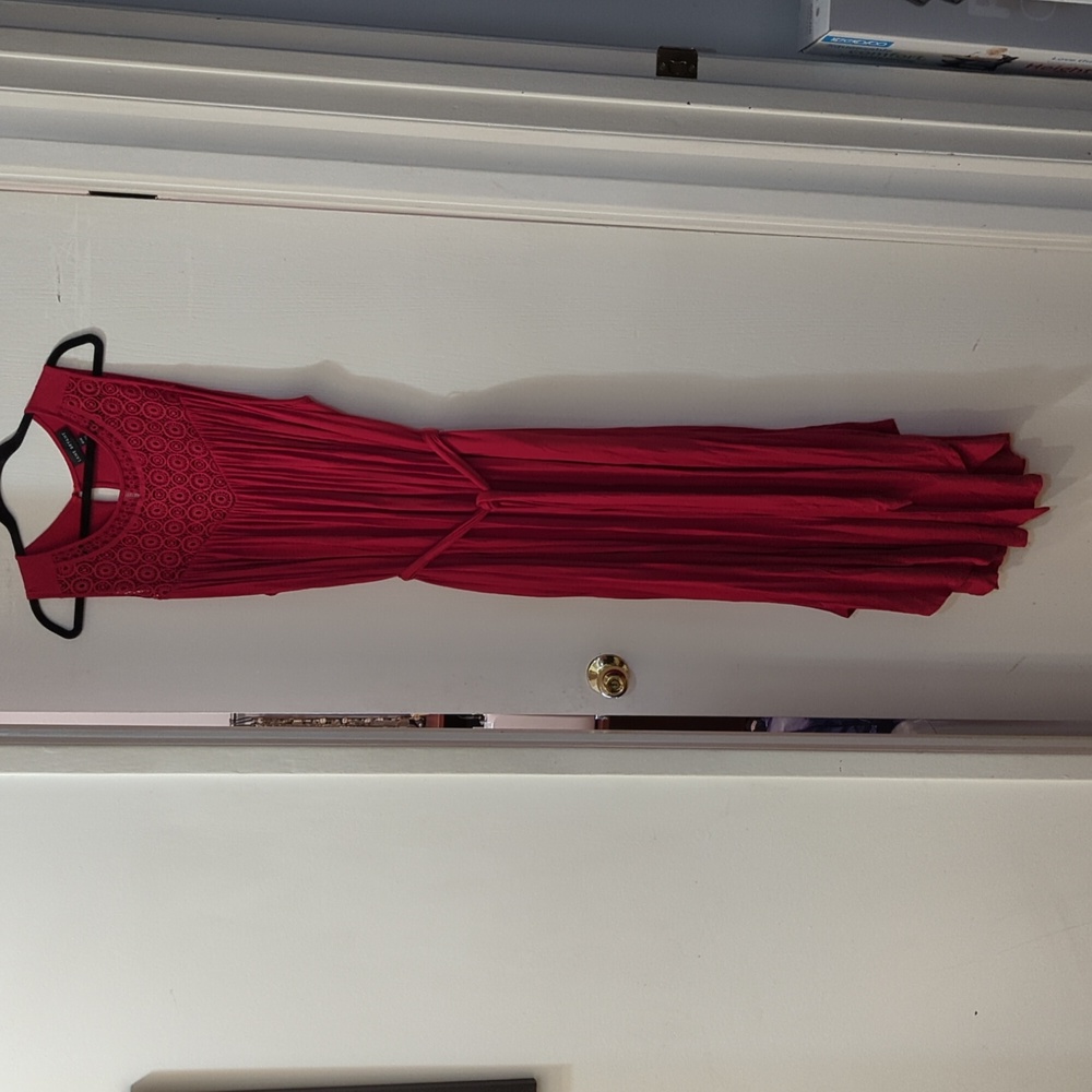 Lane Bryant Tied Waist Lipstick Red Dress